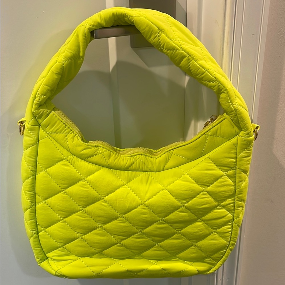 Quilted neon Yellow Handbag